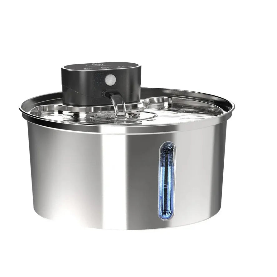 KTX-234387 Stainless Steel Automatic Cat Water Fountain - 3.2L/7L Wireless Sensing Pet Dispenser