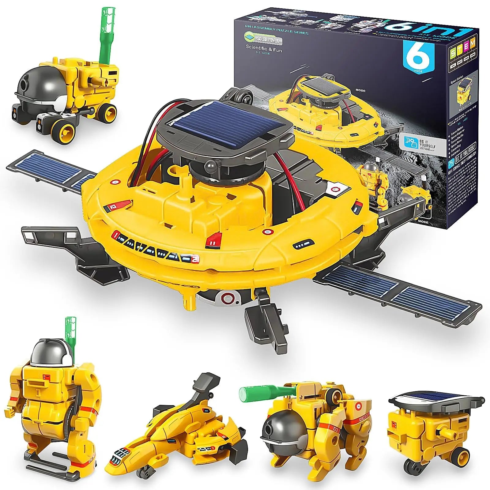KTX-234451 6-in-1 Educational Solar Robot Toys for STEM Projects - Solar-Powered Space Kits