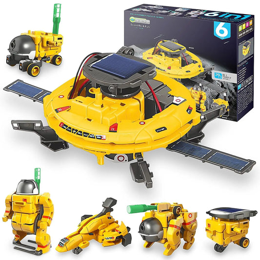 KTX-234451 6-in-1 Educational Solar Robot Toys for STEM Projects - Solar-Powered Space Kits