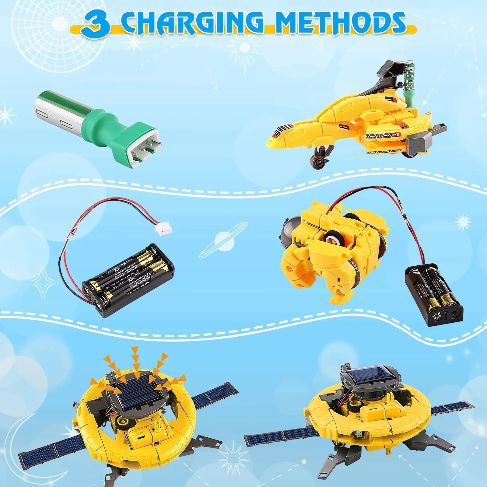KTX-234451 6-in-1 Educational Solar Robot Toys for STEM Projects - Solar-Powered Space Kits