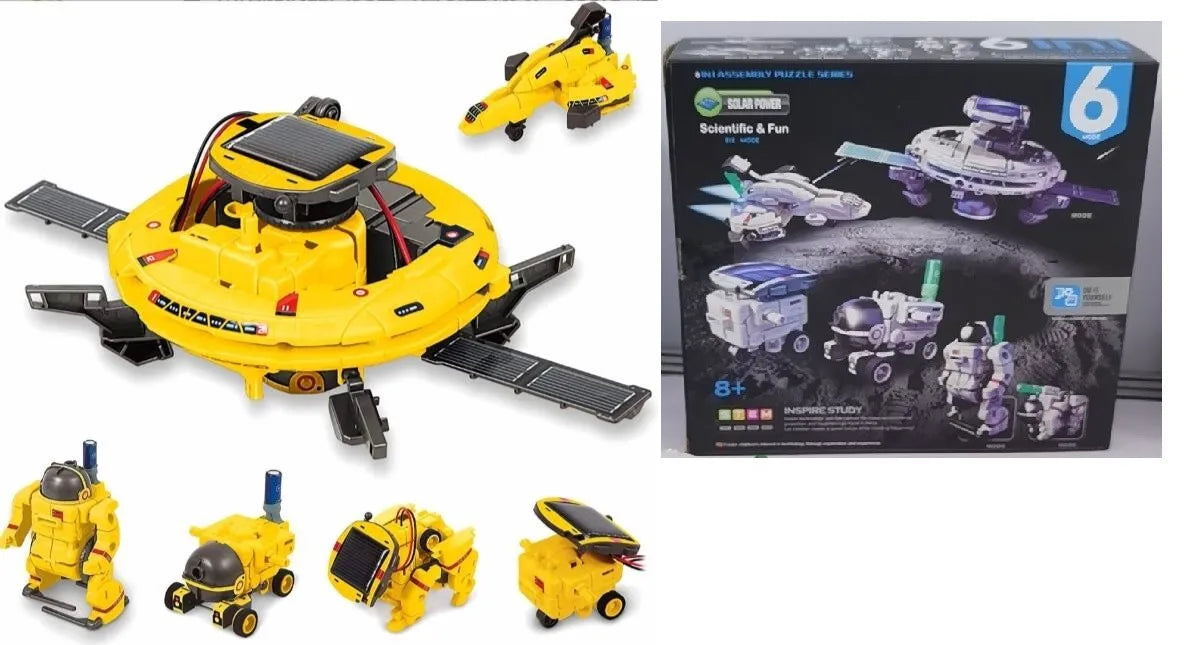 KTX-234451 6-in-1 Educational Solar Robot Toys for STEM Projects - Solar-Powered Space Kits