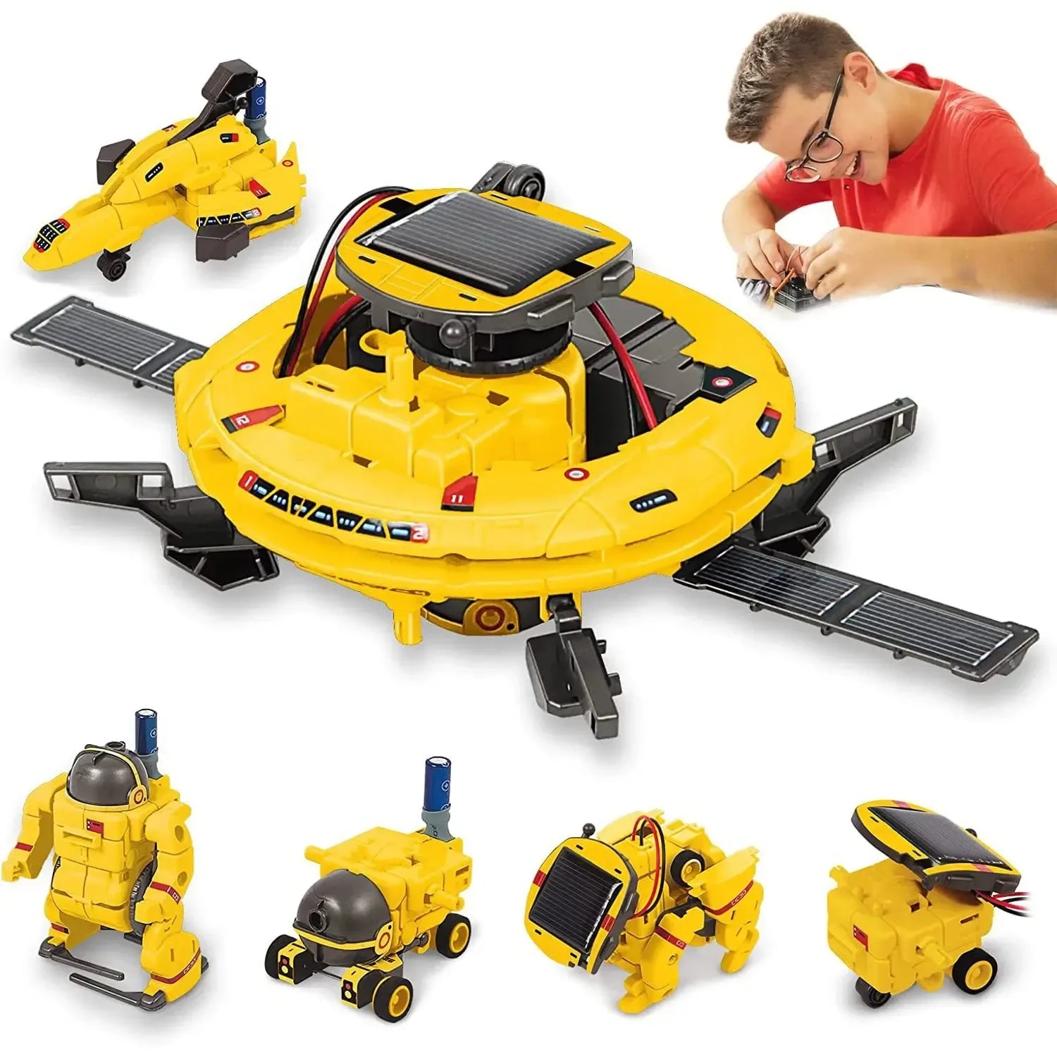 KTX-234451 6-in-1 Educational Solar Robot Toys for STEM Projects - Solar-Powered Space Kits