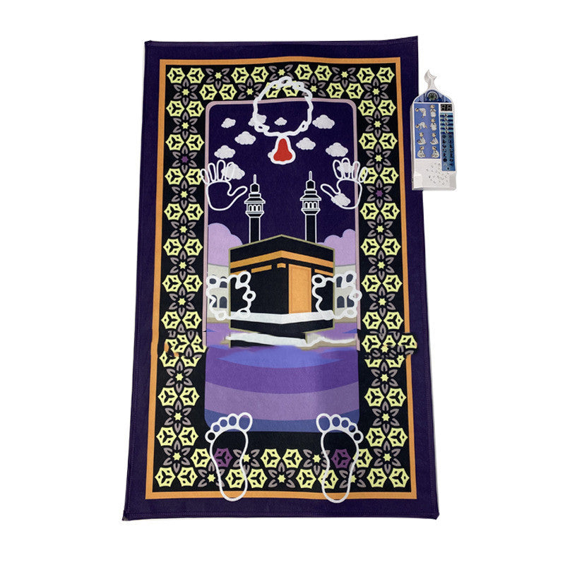 KTX-234451 Smart Prayer Blanket for Children - Cartoon Design, Rectangle Shape, 100% Polyester Non-Woven Fabric