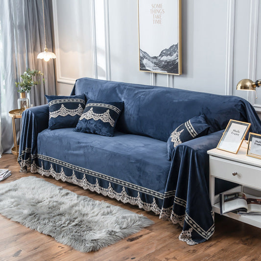 KTX-234771 Plush Sofa Cover in Various Elegant Colors, Soft Polyester Fabric, Multiple Sizes Available