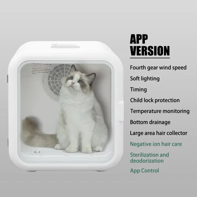 KTX-235027 2-in-1 Automatic Pet Dryer Cabinet for Small Animals and Cats, Eco-Friendly ABS Material, Convenient Design