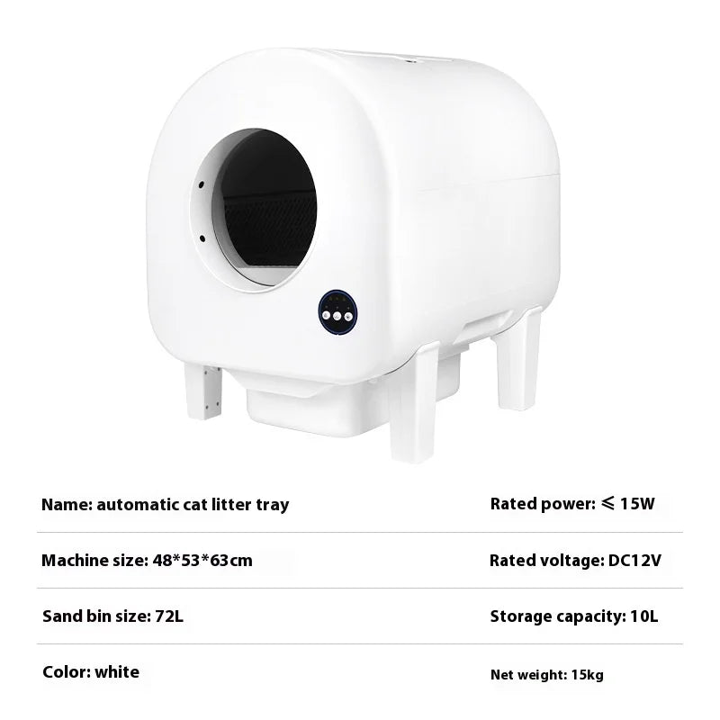 KTX-235219 Smart Self-Cleaning Cat Litter Box with App Control, 68L Large Capacity, Odor Control, Anti-Trap Function for Multiple Cats