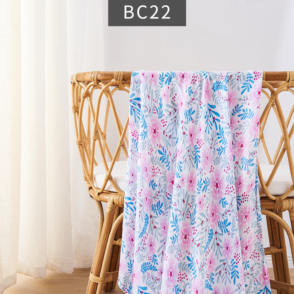 KTX-235347 Bamboo Cotton Newborn Baby Blanket and Bath Towel - Soft, Lightweight, Animal and Cartoon Patterns