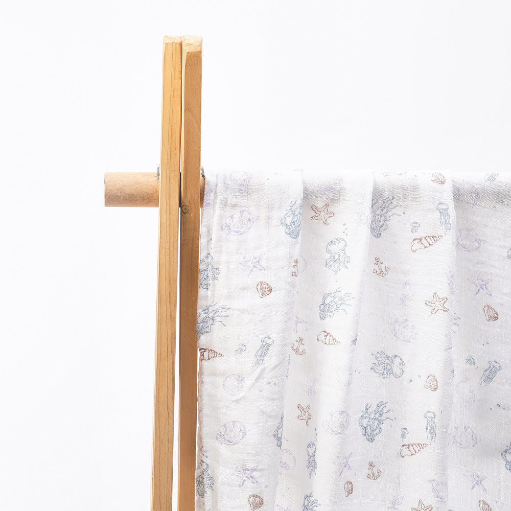 KTX-235347 Bamboo Cotton Newborn Baby Blanket and Bath Towel - Soft, Lightweight, Animal and Cartoon Patterns