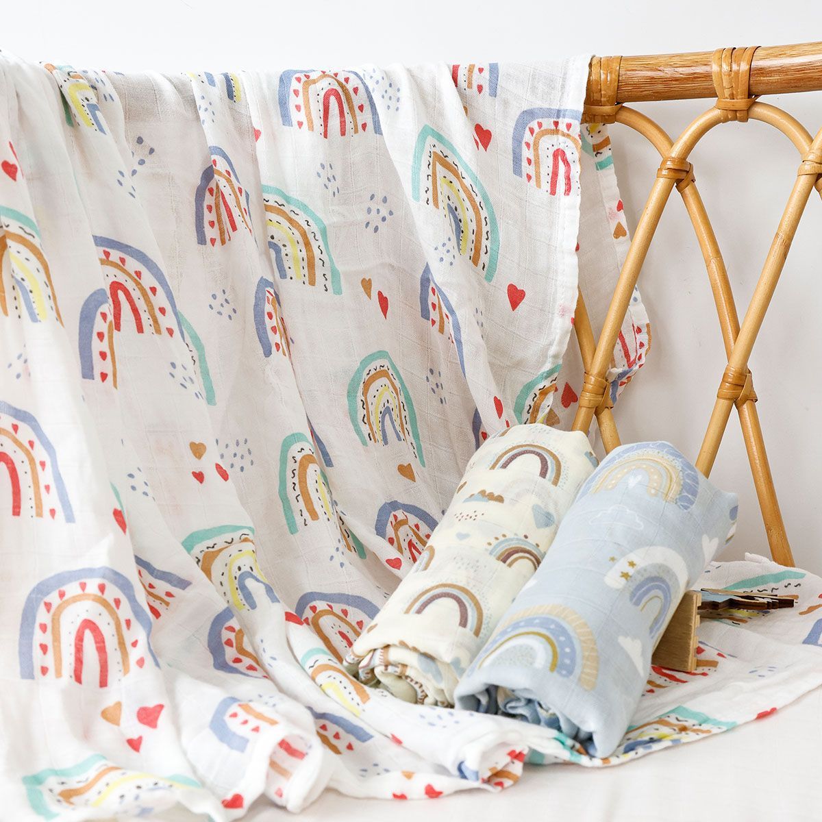 KTX-235347 Bamboo Cotton Newborn Baby Blanket and Bath Towel - Soft, Lightweight, Animal and Cartoon Patterns