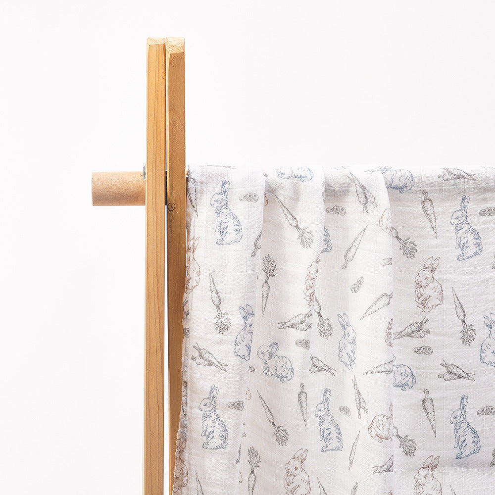 KTX-235347 Bamboo Cotton Newborn Baby Blanket and Bath Towel - Soft, Lightweight, Animal and Cartoon Patterns