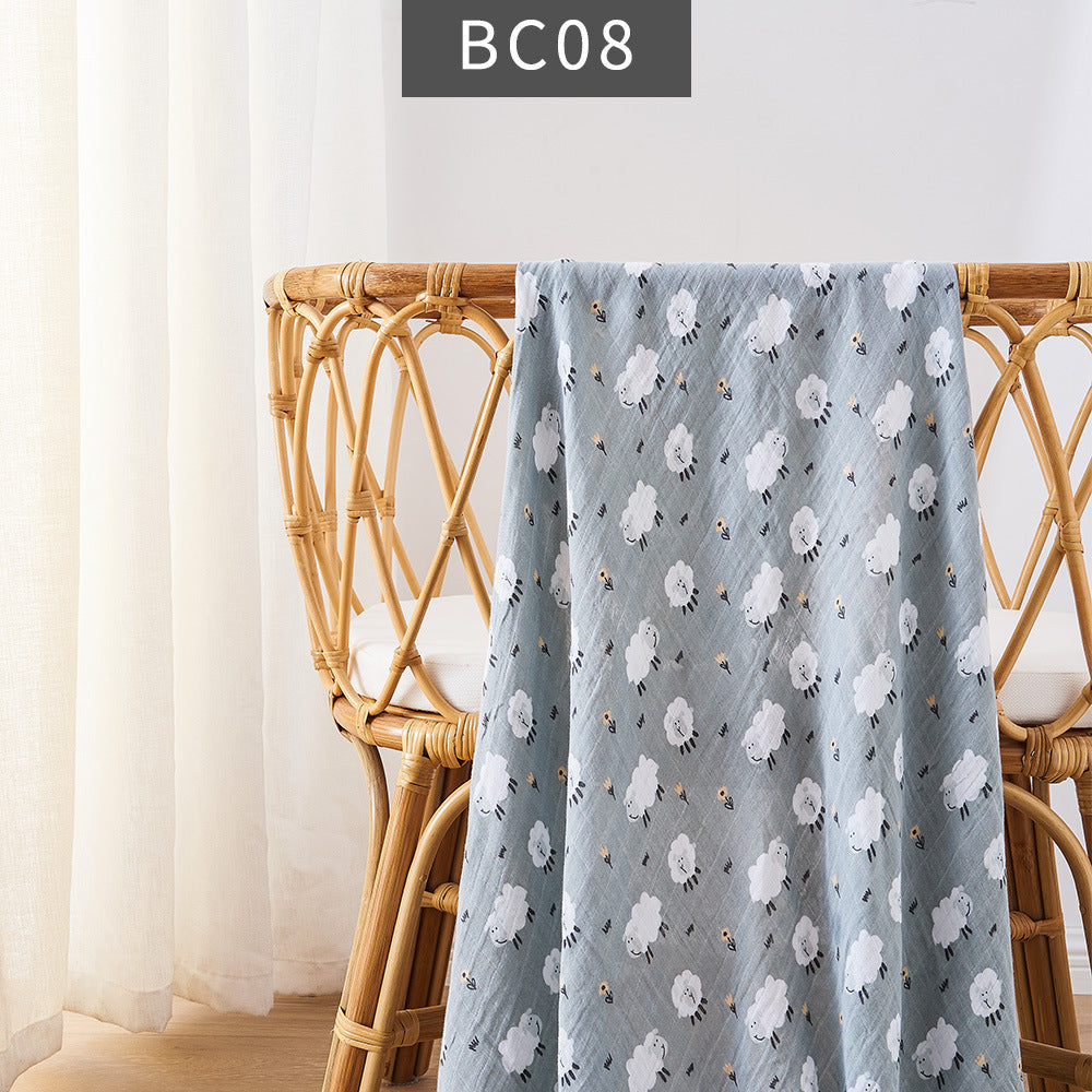 KTX-235347 Bamboo Cotton Newborn Baby Blanket and Bath Towel - Soft, Lightweight, Animal and Cartoon Patterns