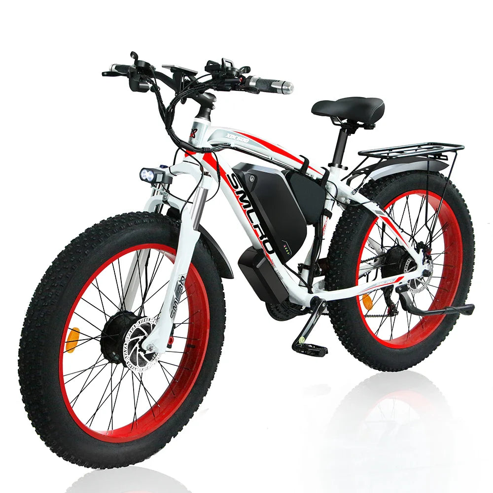 KTX-235475 2000W Dual Motor Electric Bicycle with 48V 22.4Ah Lithium Battery, 26-Inch Fat Tires, 7-Speed Gears, Hydraulic Brakes