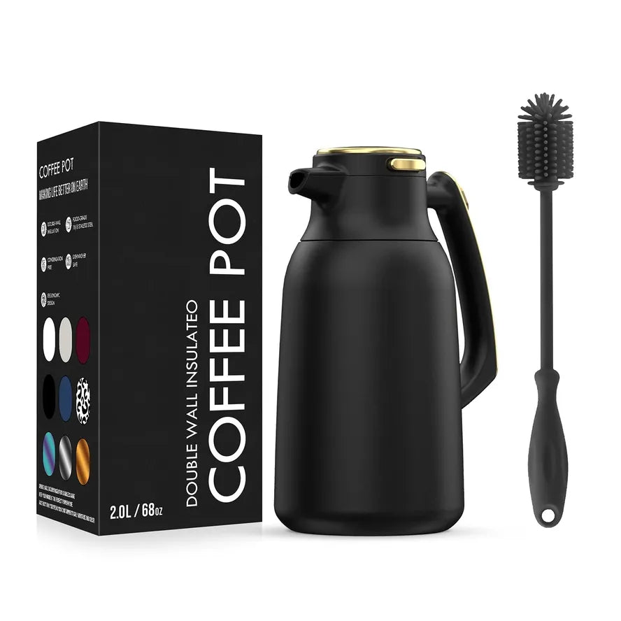 KTX-235539 Custom Insulated Double Wall Stainless Steel Vacuum Coffee and Tea Carafe
