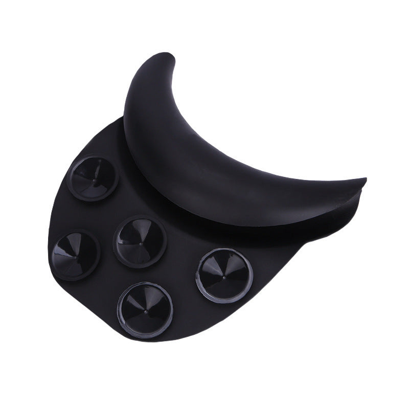 KTX-235731 Silicone Shampoo Chair Pillow with Suction Cup for Barber Shop Use - Black