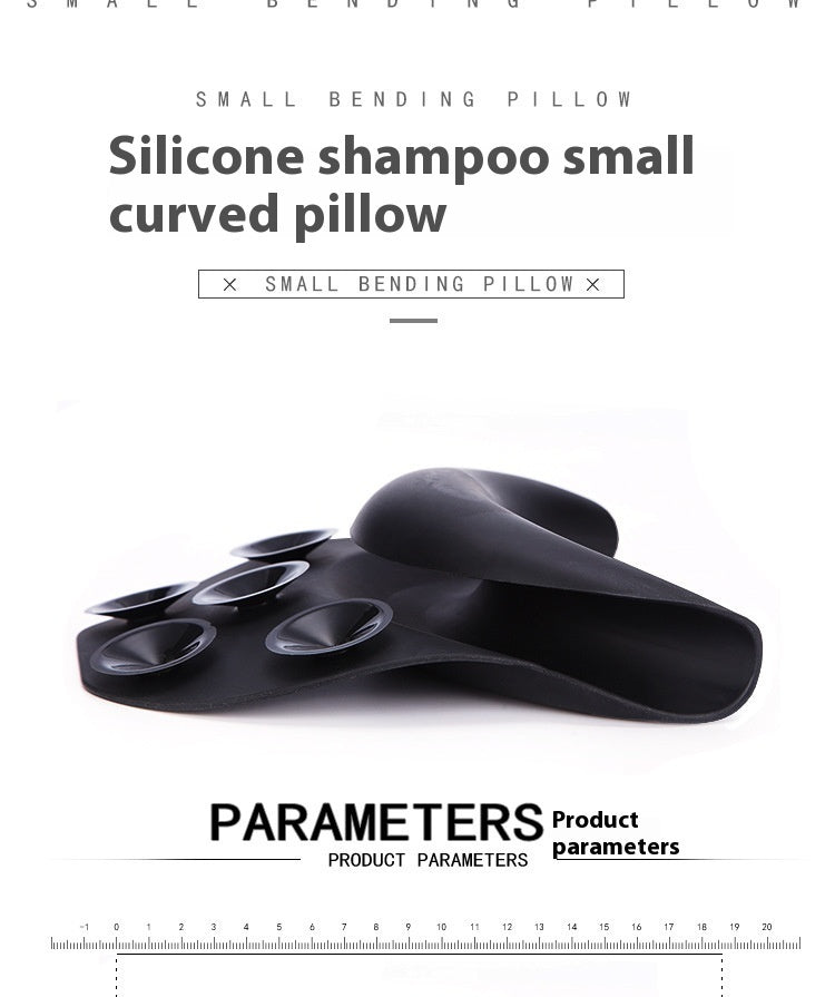 KTX-235731 Silicone Shampoo Chair Pillow with Suction Cup for Barber Shop Use - Black