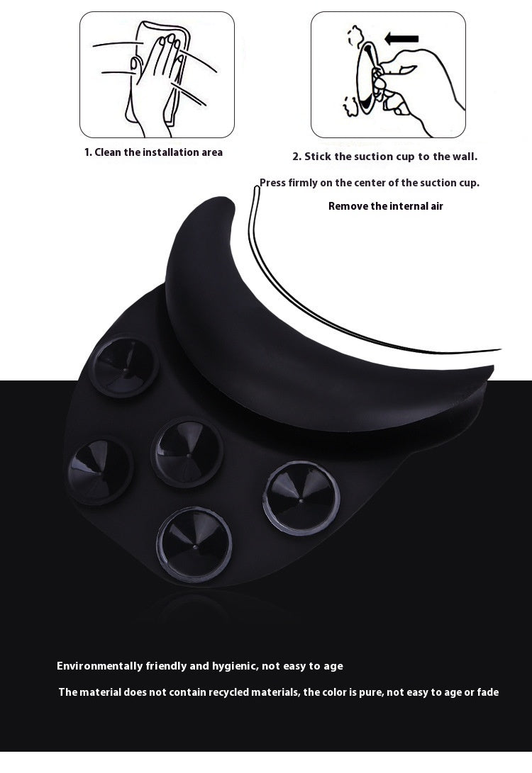 KTX-235731 Silicone Shampoo Chair Pillow with Suction Cup for Barber Shop Use - Black