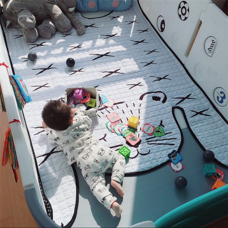 KTX-235859 Soft Cotton Baby Play Mat with White Tiger Design for Kids Ages 0-8+ Years - Perfect for Living Room Decor and Play Areas