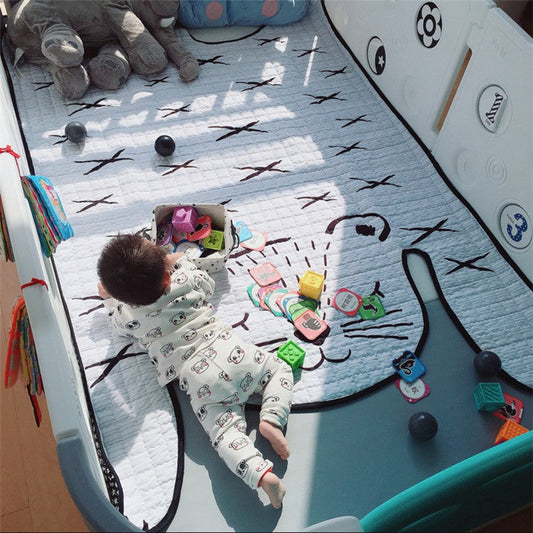 KTX-235859 Soft Cotton Baby Play Mat with White Tiger Design for Kids Ages 0-8+ Years - Perfect for Living Room Decor and Play Areas