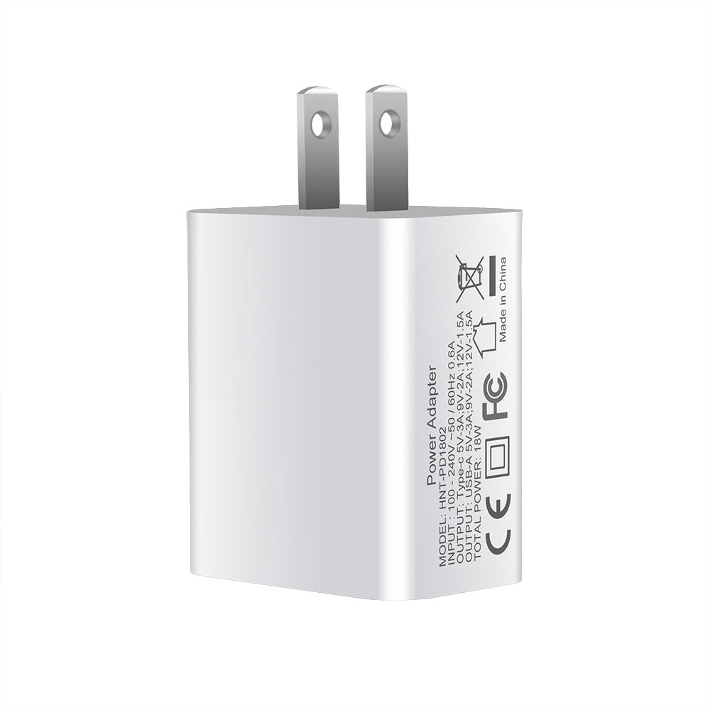 KTX-235987 FDGAO 18W PD Fast Charging Plug with Dual USB Typ-C Ports for Apple 12 Mobile Phones