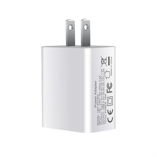 KTX-235987 FDGAO 18W PD Fast Charging Plug with Dual USB Typ-C Ports for Apple 12 Mobile Phones