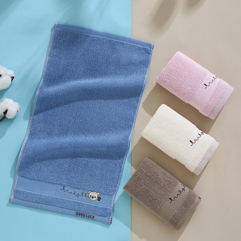 KTX-236499 Pure Cotton Cartoon Kids Towel for Home and Kindergarten - Soft, Embroidered Design, 50x25cm