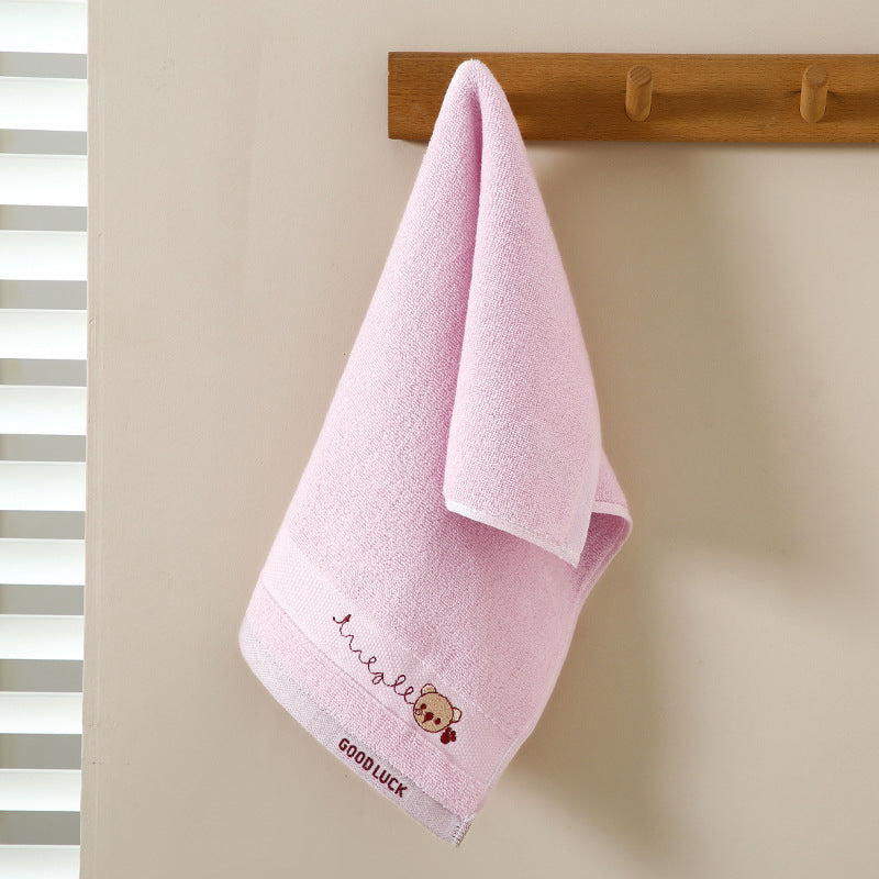 KTX-236499 Pure Cotton Cartoon Kids Towel for Home and Kindergarten - Soft, Embroidered Design, 50x25cm