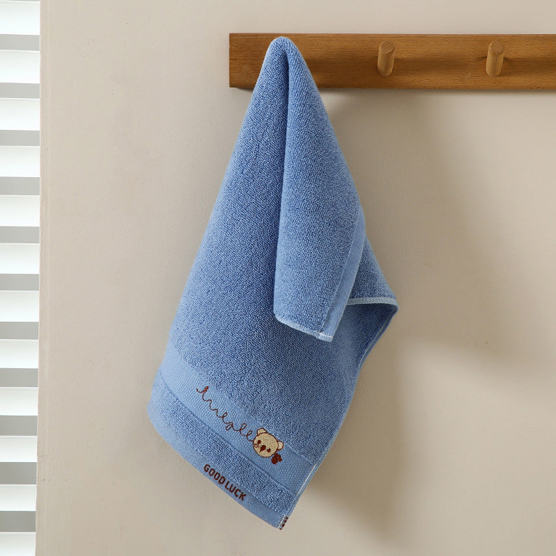 KTX-236499 Pure Cotton Cartoon Kids Towel for Home and Kindergarten - Soft, Embroidered Design, 50x25cm