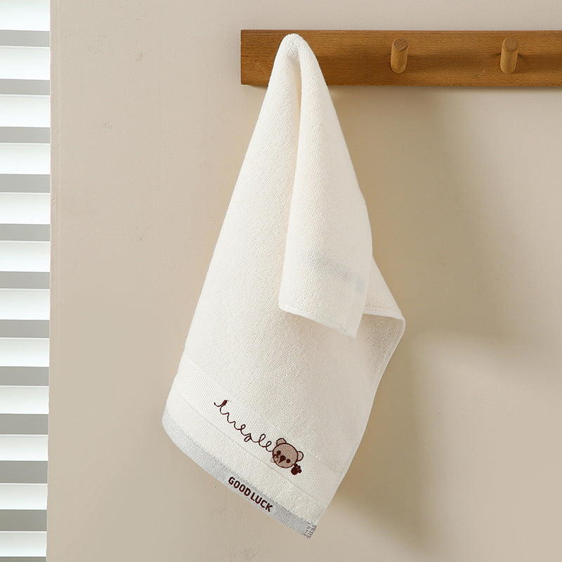 KTX-236499 Pure Cotton Cartoon Kids Towel for Home and Kindergarten - Soft, Embroidered Design, 50x25cm