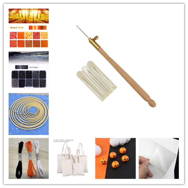 KTX-236755 Anti-French Embroidery Crochet Hook Set with 3 Solid Wood Needles - 135mm