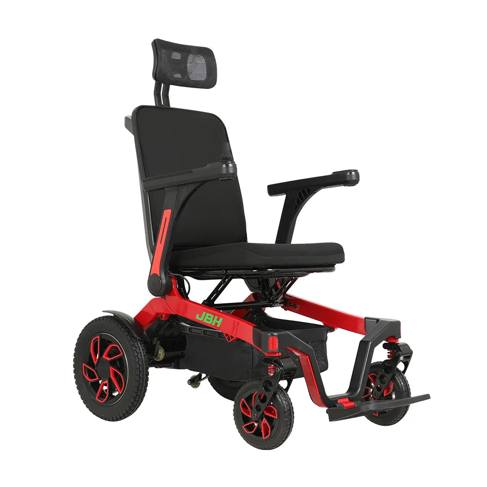 KTX-236947 Lightweight Foldable Portable Wheelchair with Aluminum Alloy Frame, 25km Driving Range, and 150kg Capacity