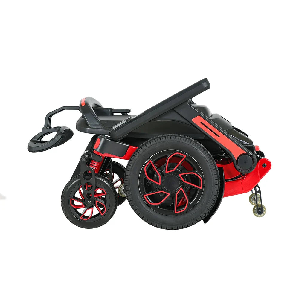 KTX-236947 Lightweight Foldable Portable Wheelchair with Aluminum Alloy Frame, 25km Driving Range, and 150kg Capacity