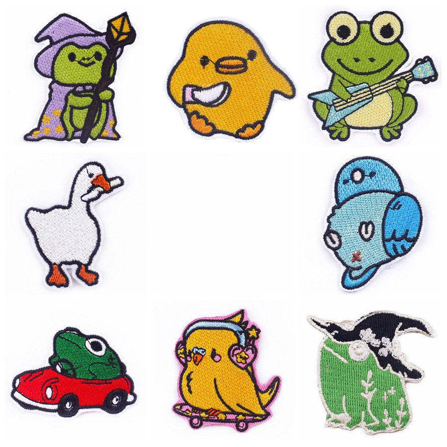 KTX-237011 Cartoon Frog Duck Embroidery Patch for Clothing and Home Textiles