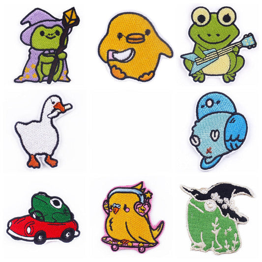 KTX-237011 Cartoon Frog Duck Embroidery Patch for Clothing and Home Textiles