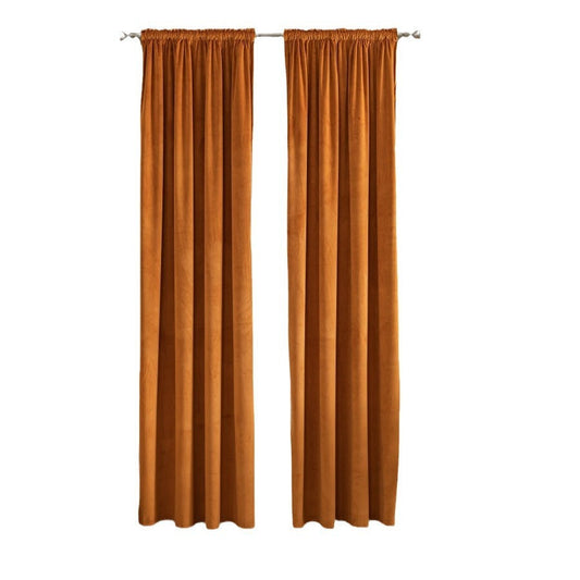 KTX-237779 Luxury Velvet Soft Drape Curtain for Home Decoration - High Shading (71%-90%) Available in Multiple Colors and Sizes