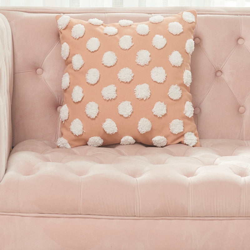 KTX-238035 Moroccan Tufted Dots Pillow Cover - Modern Simple Design, Various Colors, 45x45cm