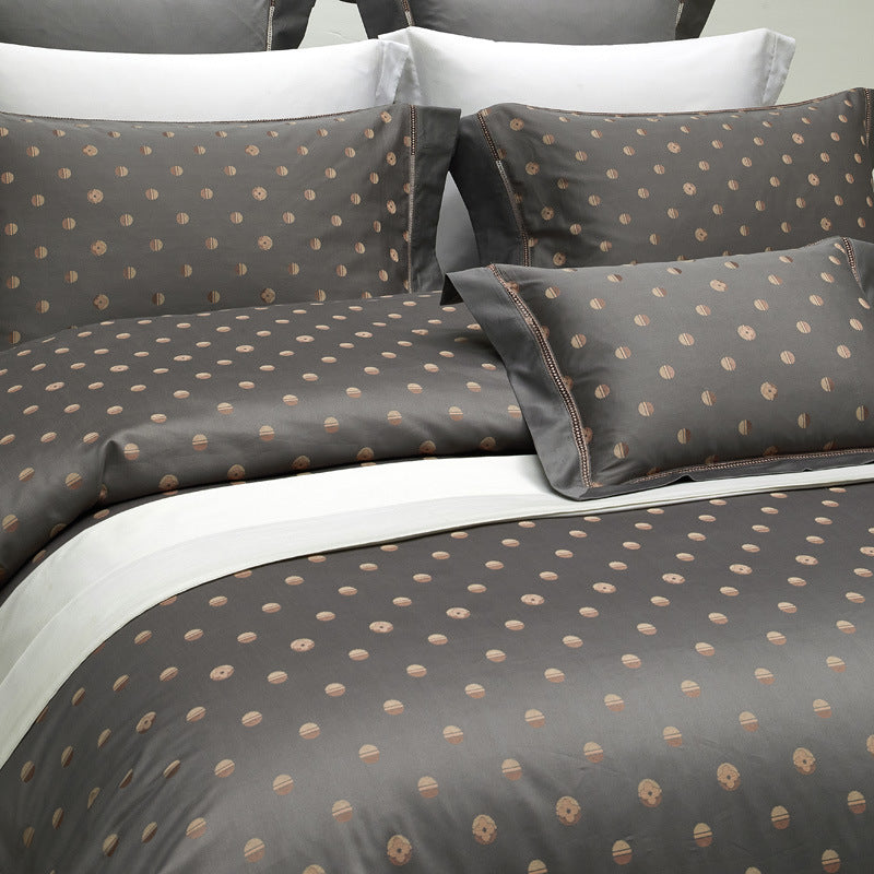 KTX-238227 Long-Staple Cotton Jacquard Four-Piece Bedding Set in Solid Colors