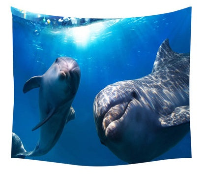 KTX-238931 Sailing Adventure Tapestry Featuring Dolphin, Starfish, and Sea Turtle - Multiple Sizes Available
