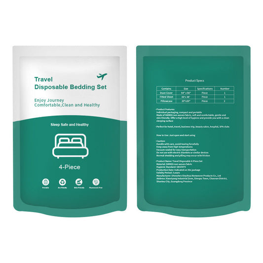 KTX-239059 Portable Disposable Duvet Cover and Pillowcase Set for Travel - Three-Piece and Four-Piece Options Available