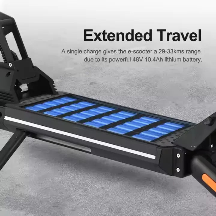 KTX-239251 48V Foldable Off-Road Electric Scooter with Bluetooth Control, 35KM/H Speed, 35-40KM Range, Waterproof Design