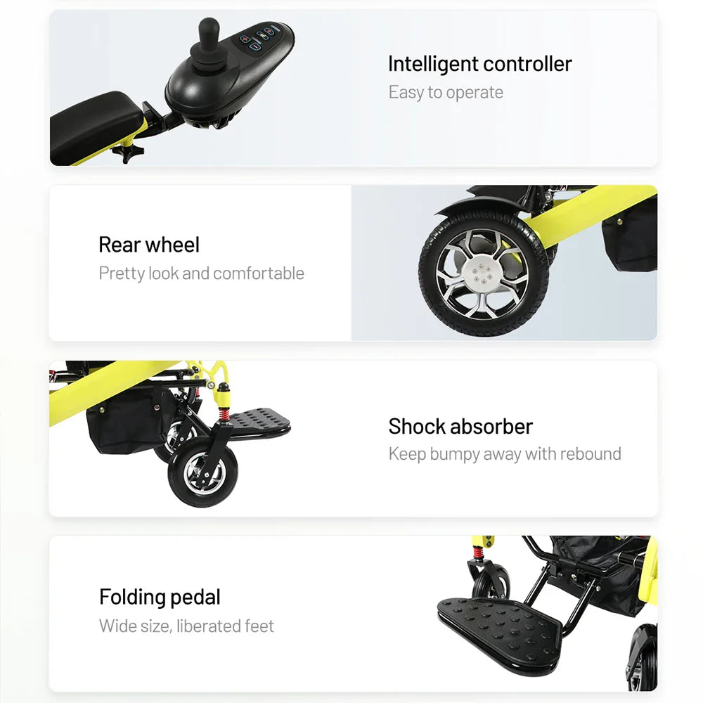 KTX-239251 Portable Lightweight Folding Electric Wheelchair 400W Power Chair for Disabled Use