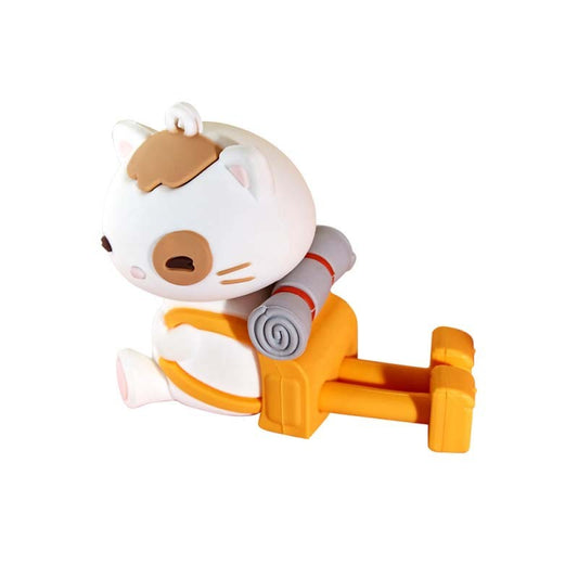 KTX-239443 Retractable Silicone Phone Holder for Desktop Use - Ideal Travel Stand in Red and Yellow