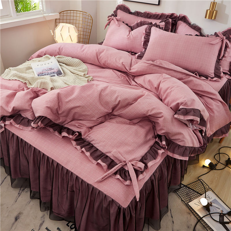 KTX-240531 Cotton Lace Bedspread Set for 1.5x2.0, 1.8x2.0, and 2.0x2.2 Meter Beds