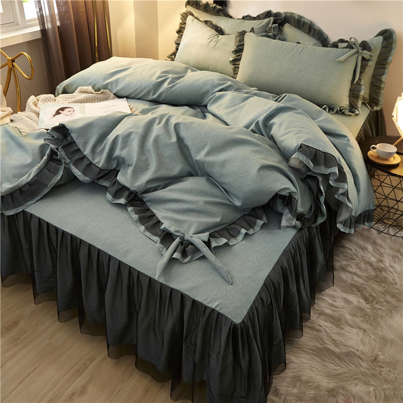KTX-240531 Cotton Lace Bedspread Set for 1.5x2.0, 1.8x2.0, and 2.0x2.2 Meter Beds