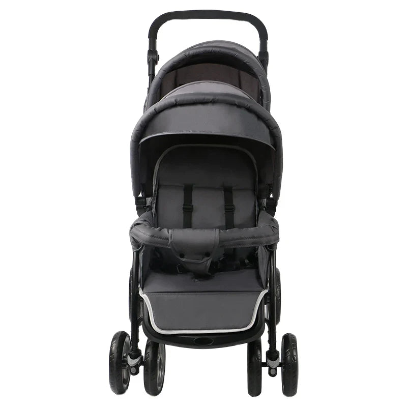 KTX-240723 Lightweight Foldable Double Seat Baby Stroller for 0-3 Years, 3-in-1 High Landscape Design