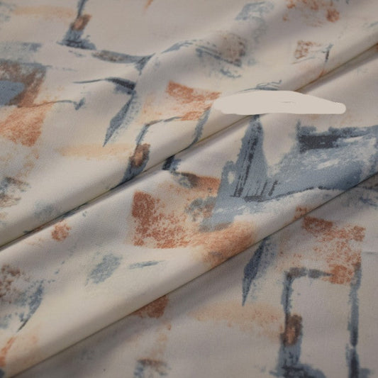 KTX-241363 Off-white Geometric Pattern Satin Fabric for Spring and Summer Hanfu Robe, Handmade, 1.5m Wide