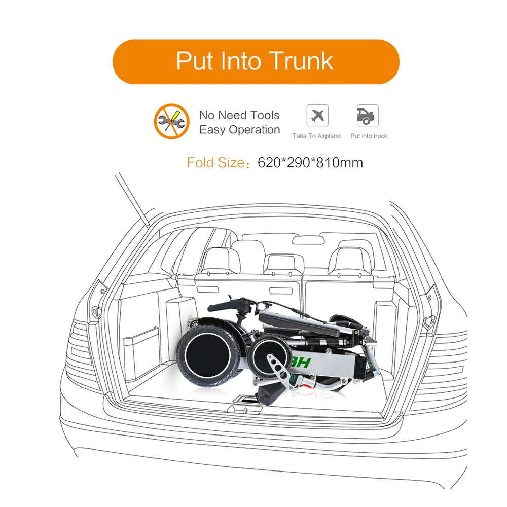 KTX-241555 Intelligent Smart Joystick Power Electric Wheelchair, 20km Range, 120kg Load Capacity, Aluminum Alloy Frame
