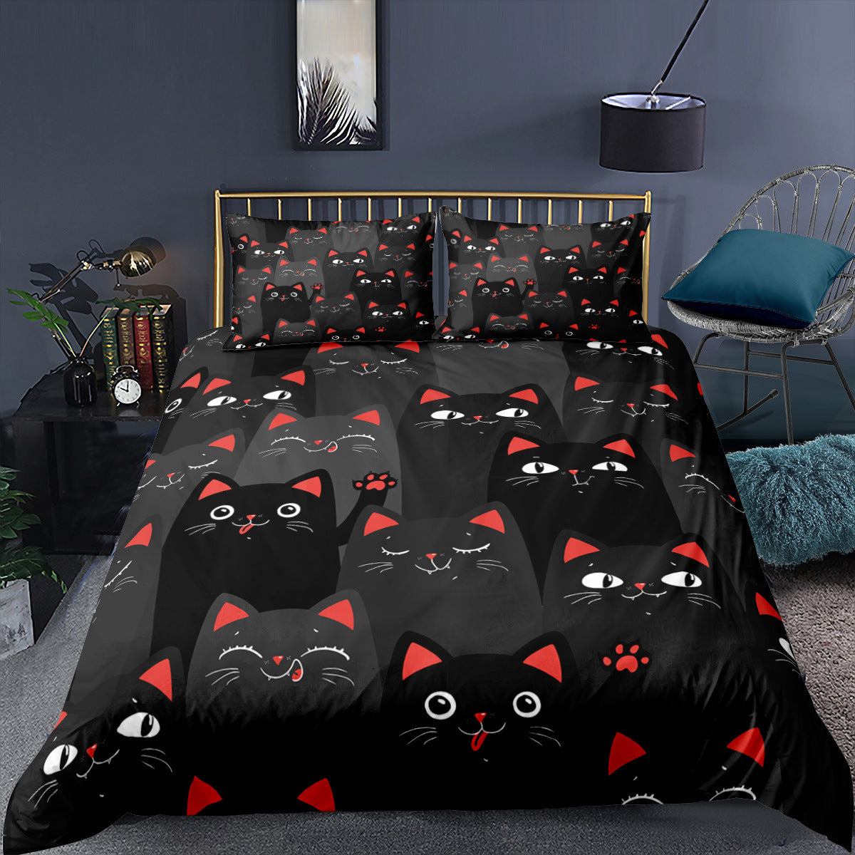 KTX-242003 Kitty Series Cartoon Quilt Cover and Pillowcase Set in Various Sizes