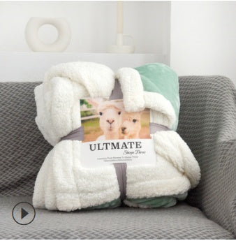 KTX-243155 Multifunctional Double-layer Thick Warm Lamb Wool Blanket and Duvet Cover - Available in Various Colors