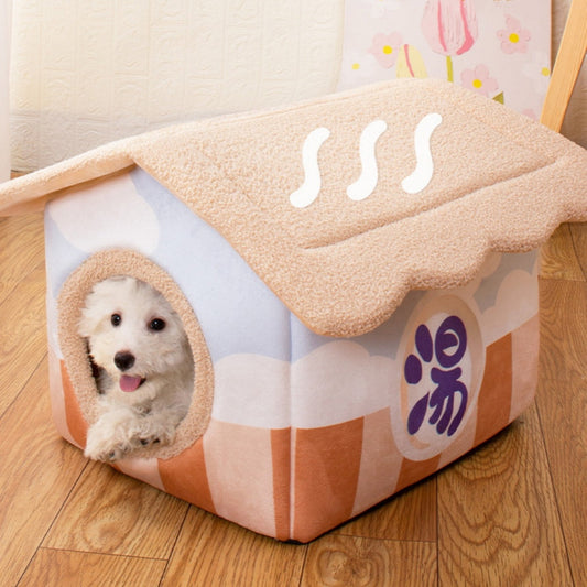 KTX-244115 Removable and Washable Semi-Surrounded Pet Room in Japanese House Pink, Dark Brown, and Light Brown