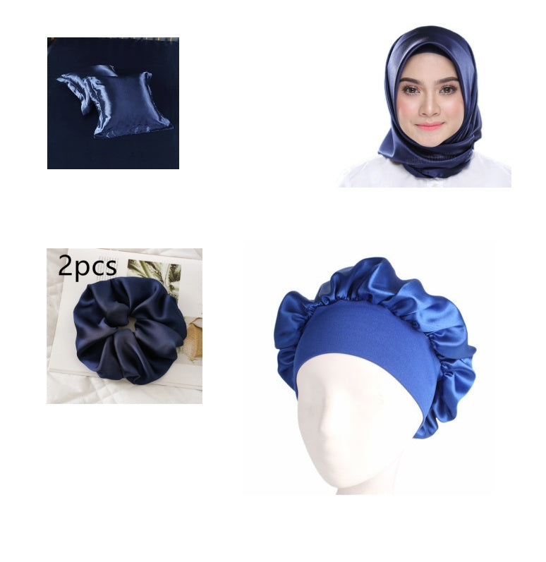 KTX-246035 Silk-like Luxury Square Cushion Cover in White, Metallic Silver, Princess Pink, and Navy - 40x40cm